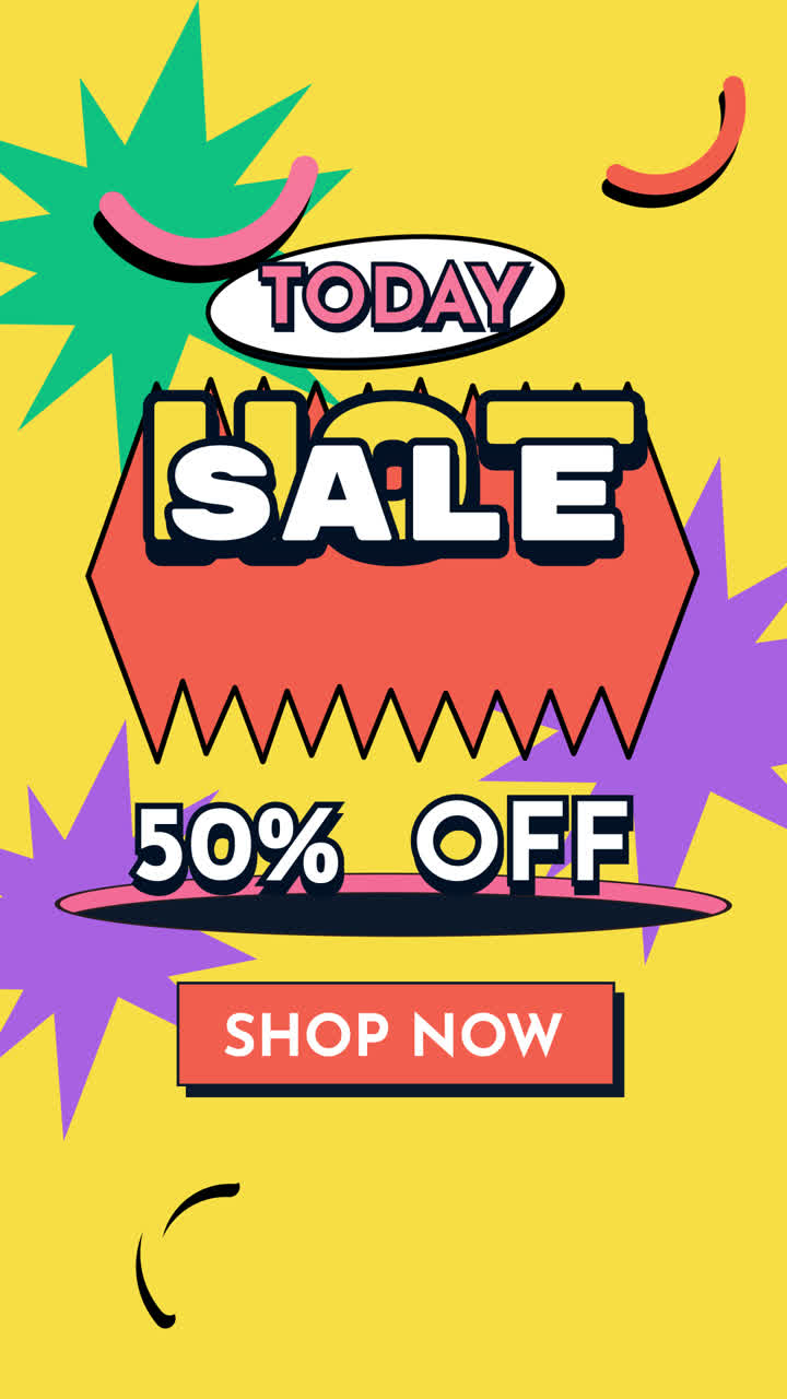 Vibrant Hot Sale 50% Off Promotion Banner