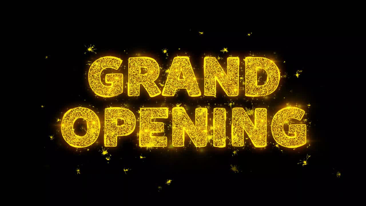 Grand Opening Sparkling Text