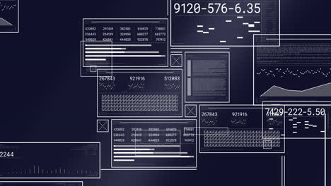 Animation-Von-Bildschirmen-Mit-Datenverarbeitung-Auf-Dunklem-Hintergrund