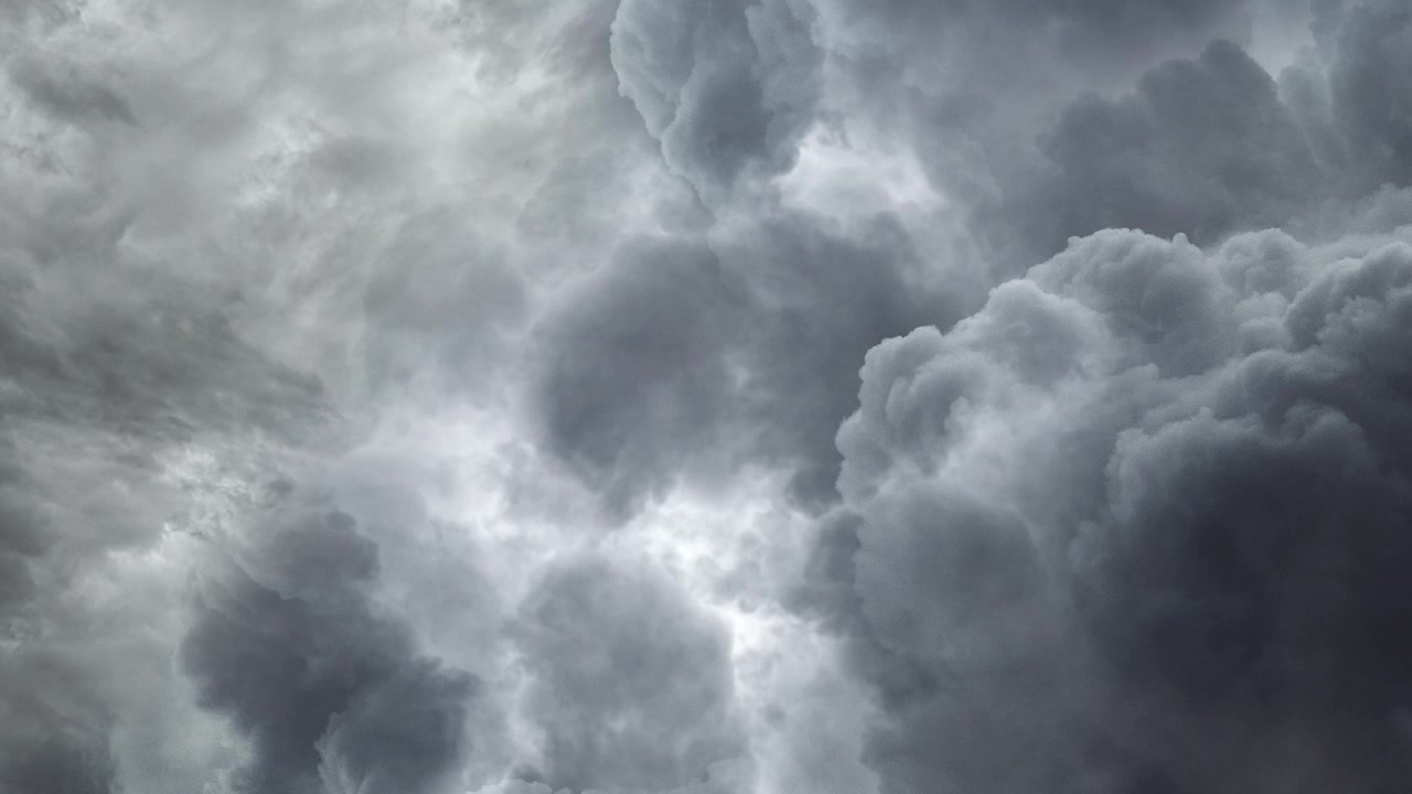 4k view of Beauty of Thunderstorms and Dark Clouds