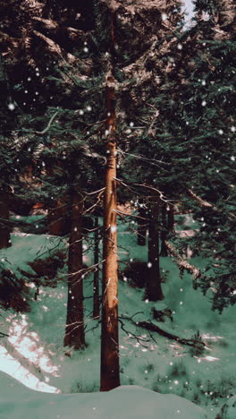 snowy winter forest scene