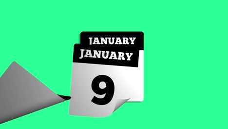 con la cuenta atrás de días calendario para el mes de enero