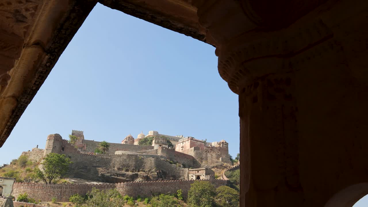 Kumbhalgarh Fort on a Hillside Through an Archway