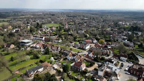 village of stock essex uk aerial footage high pov 4k