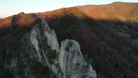 Seneca-Rocks-Sonnenuntergang-Bergsteigergipfel