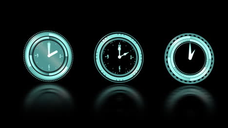 relojes moviéndose sobre un fondo negro