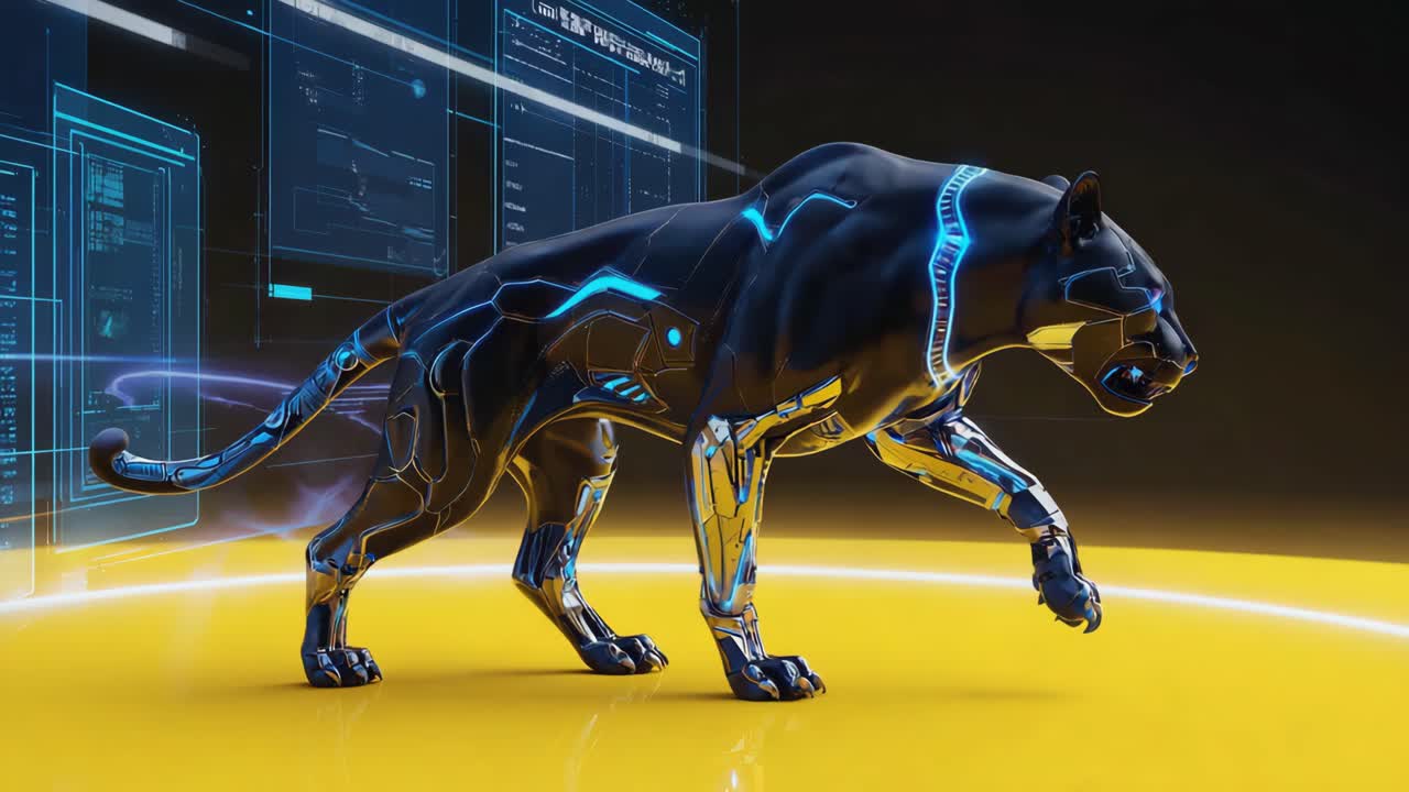 Cyberpunk Robotic Panther