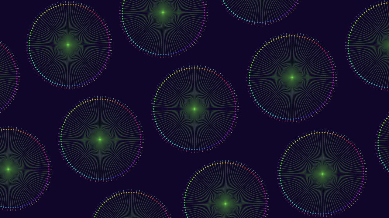 patrón de círculo verde brillante sobre fondo negro