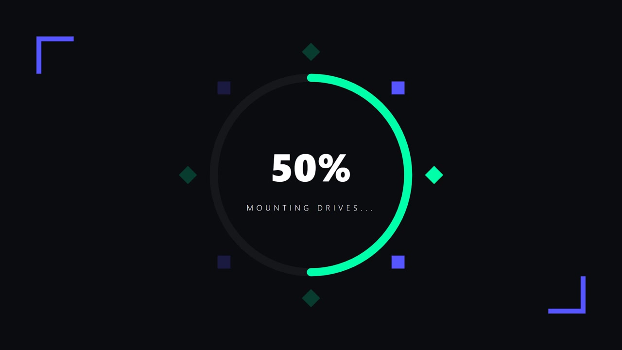 Digital Loading Progress Bar Animation with System Status Text
