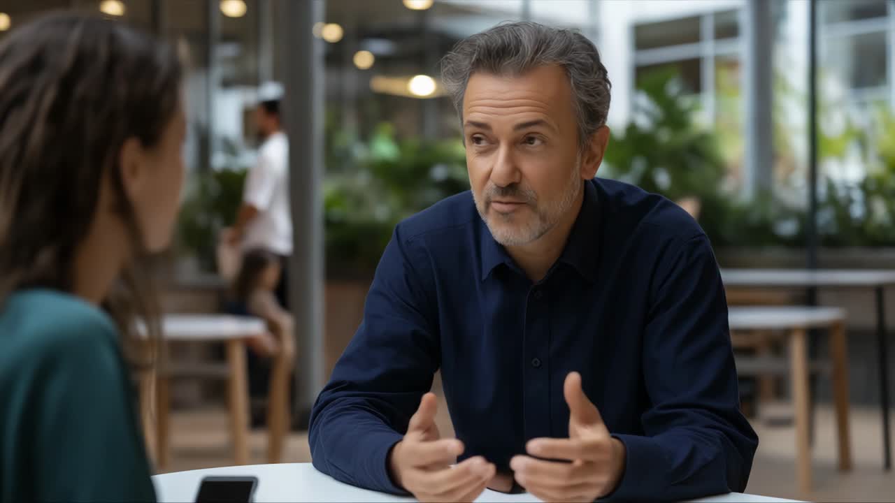 Business meeting with a man and a woman