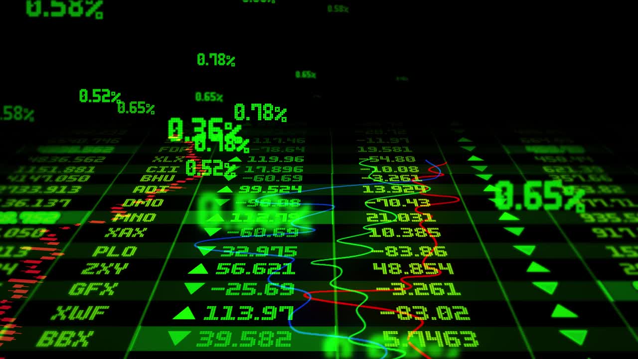 Financial and business loop background with candle stick graph chart.