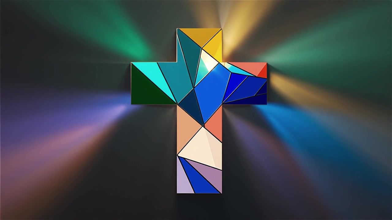 Christian Cross Heavenly Light Worship Background