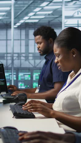 vertical video it staff members seeing critical error popup on pc screen in data center