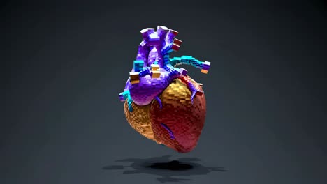colorful pixelated heart 3d model