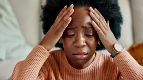 black woman, stress and anxiety in phishing