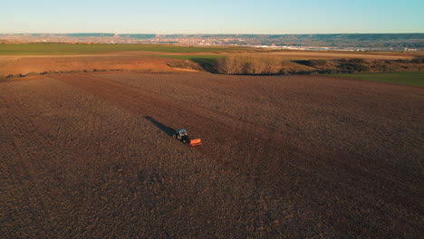 tractor planting in a field