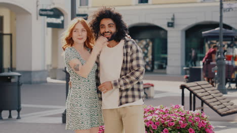 couple hugging outdoors