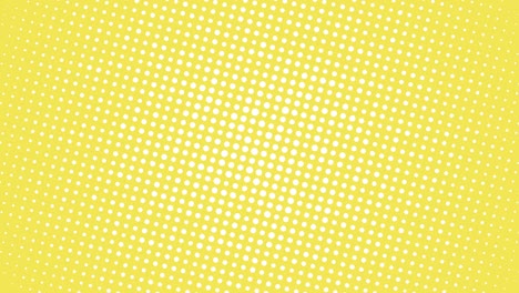 forma redonda de medio tono abstracta con puntos blancos en un fondo amarillo. gráficos de movimiento de paleta de colores de moda