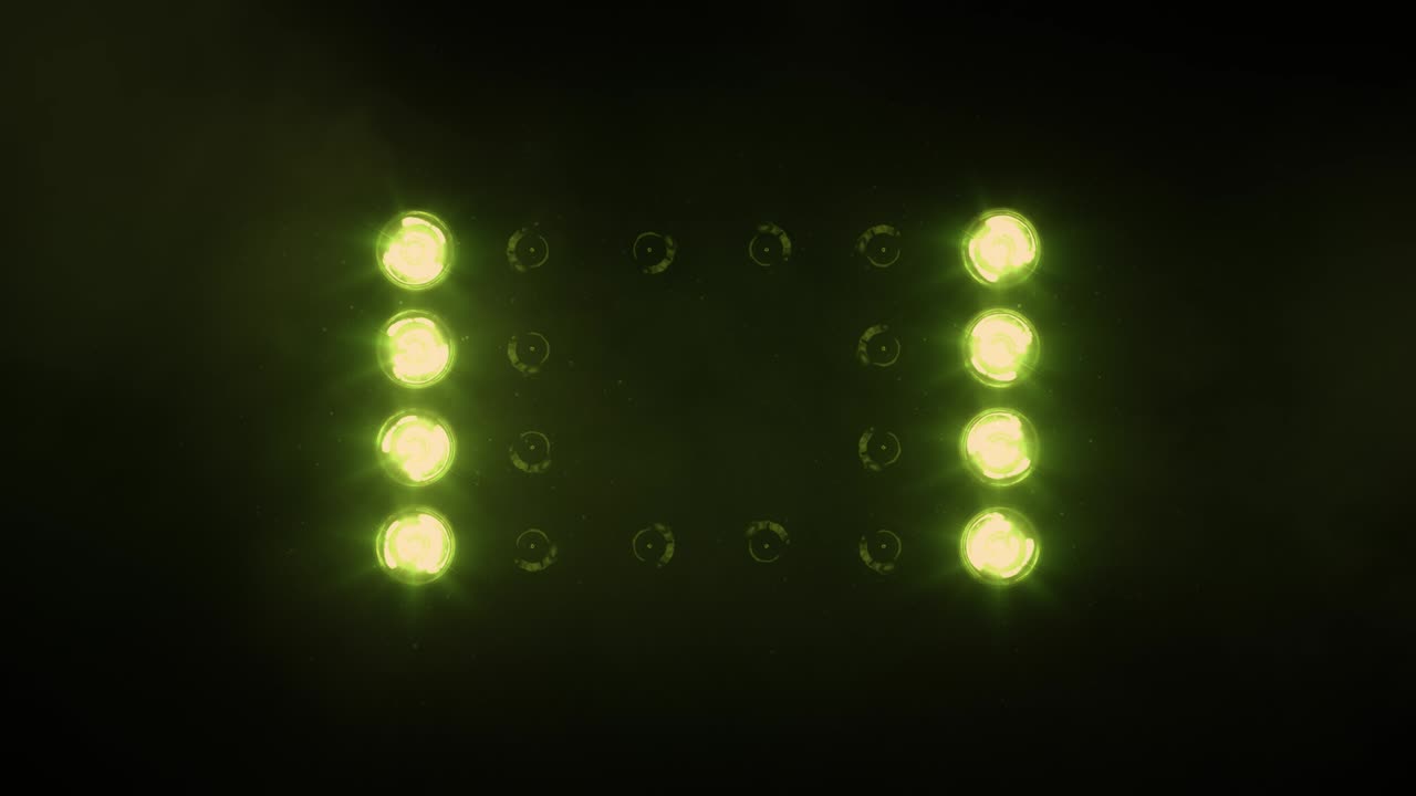 무대 조명, 소리. 녹색.