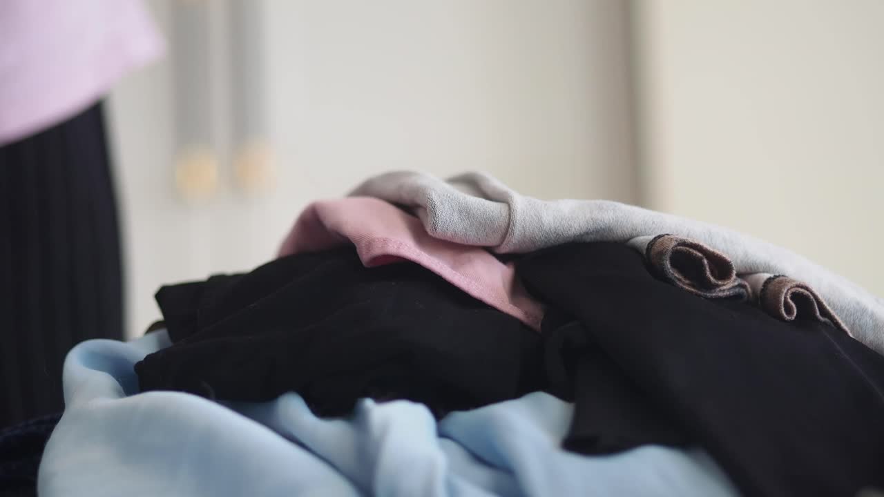 A pile of colorful clothes