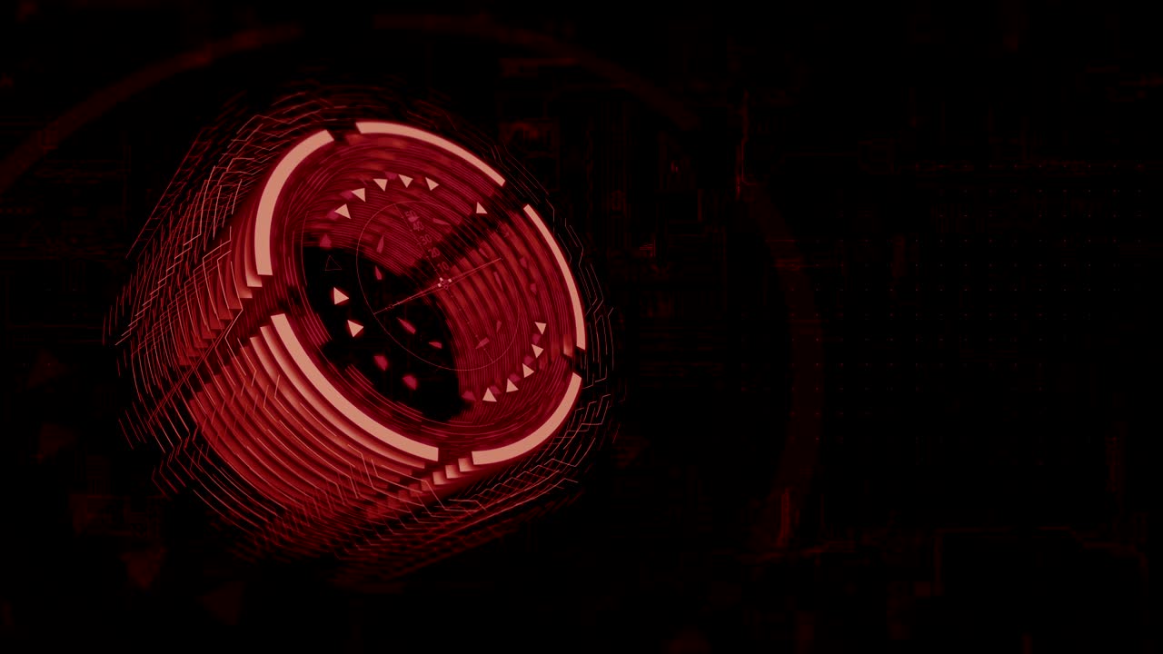 el cilindro rojo 3d está girando en el espacio, en el fondo una placa de carga eléctrica