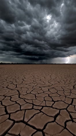 dramatic drought scene with thunderstorm
