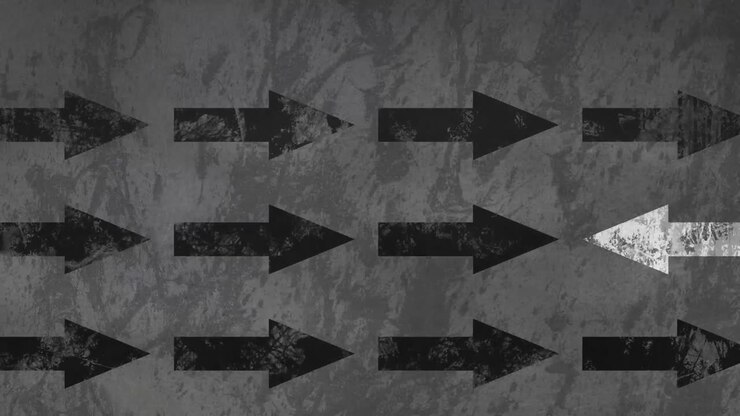 Animation of arrows on grey background