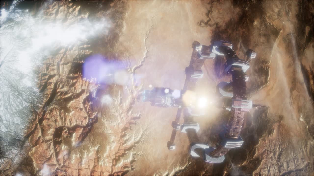 지구와 우주선. 지구 위의 우주선