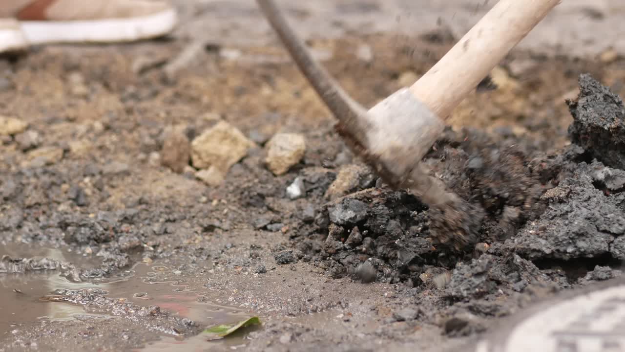 Roadwork and excavation site