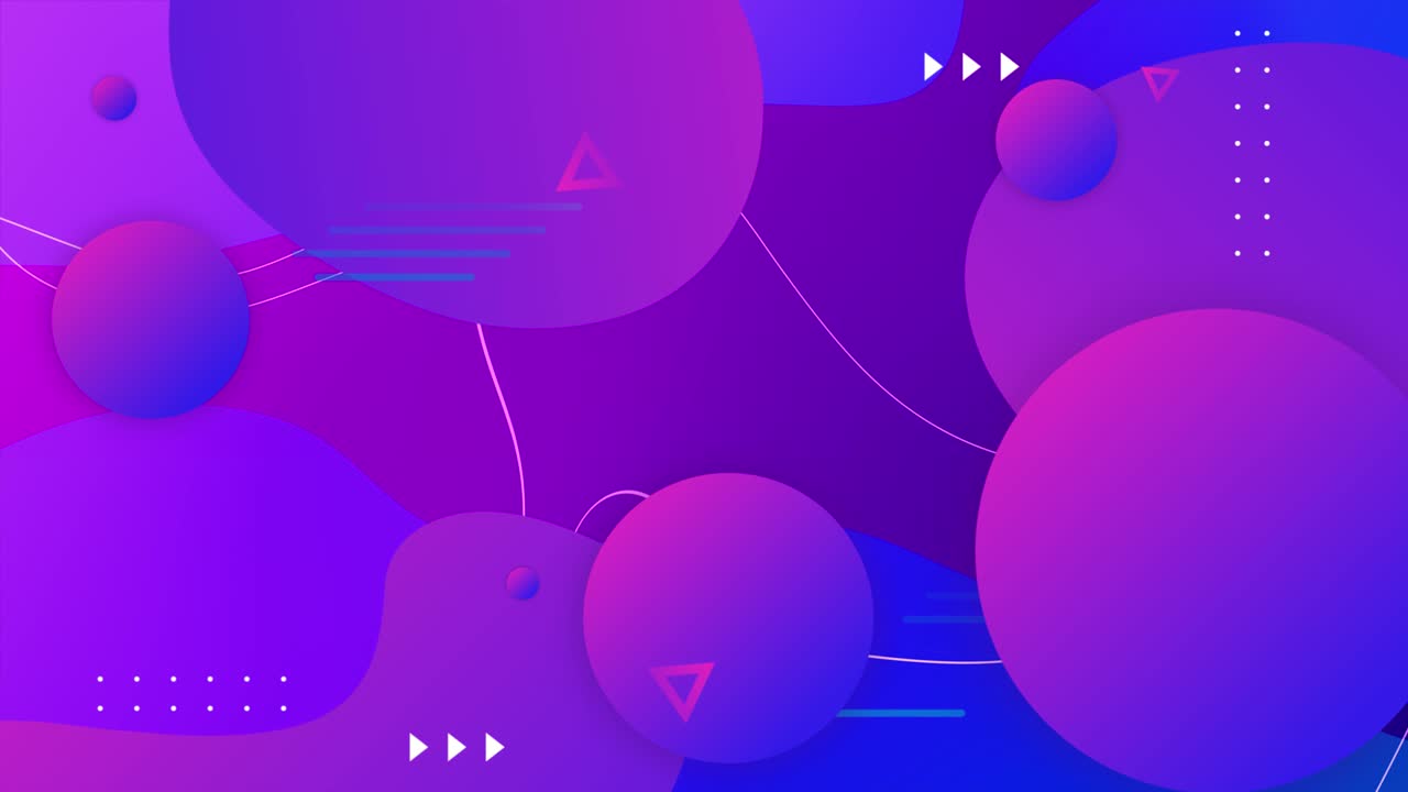Animation neon abstract gradient liquid loop background balls, hatching shape elements.