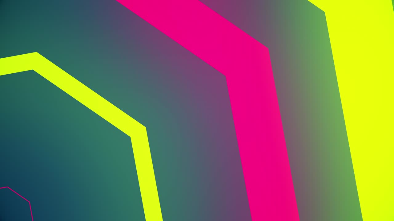 las figuras poligonales se mueven hacia la cámara creando un efecto túnel