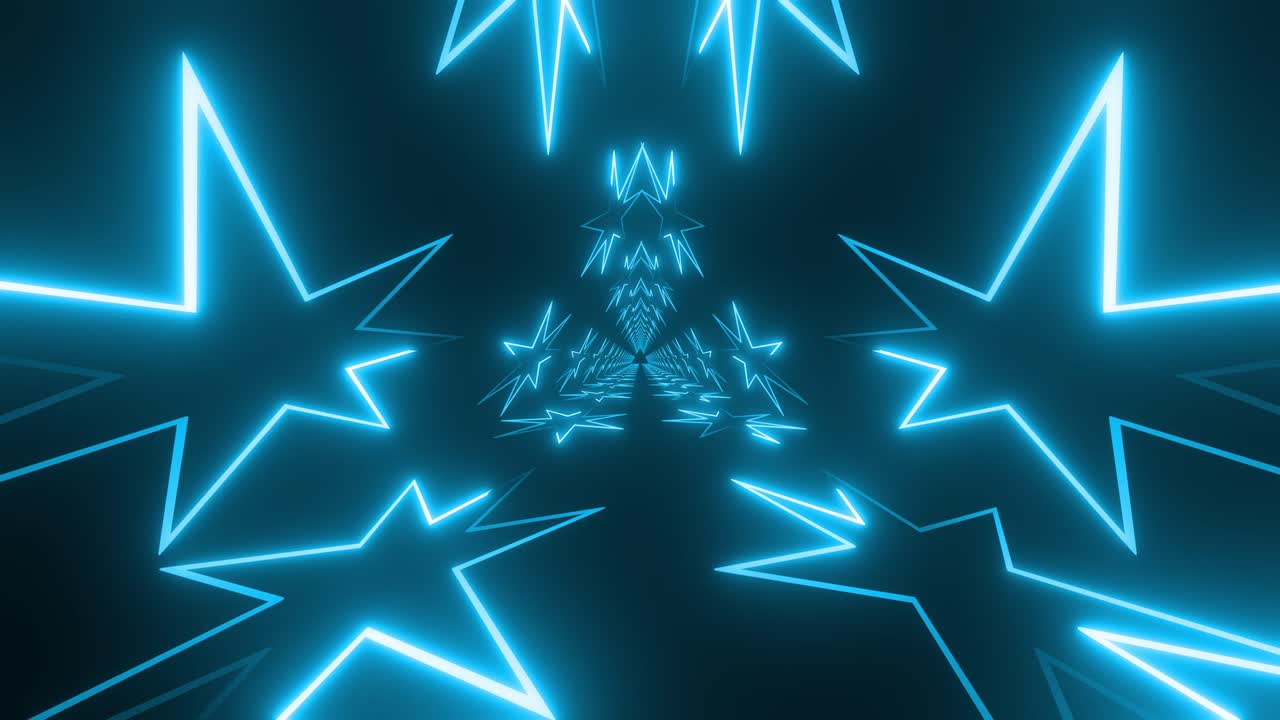 Neon Star Tunnel Visualizer