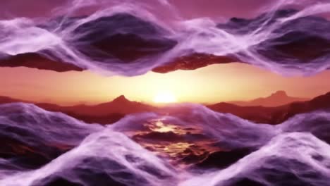 sunrise through a purple veil of clouds