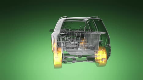 el auto gira el bucle.