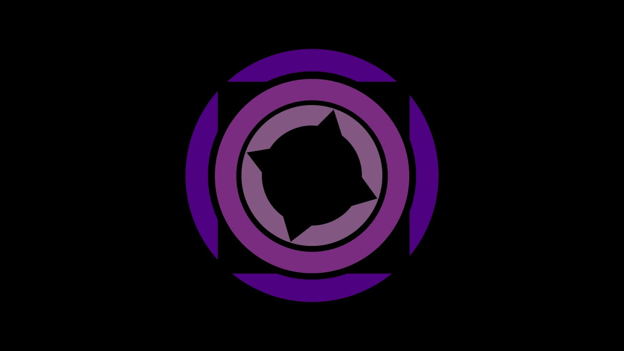 Animation of geometrical shapes over black background