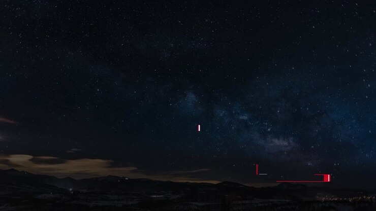 Night Sky Over Mountains with Milky Way