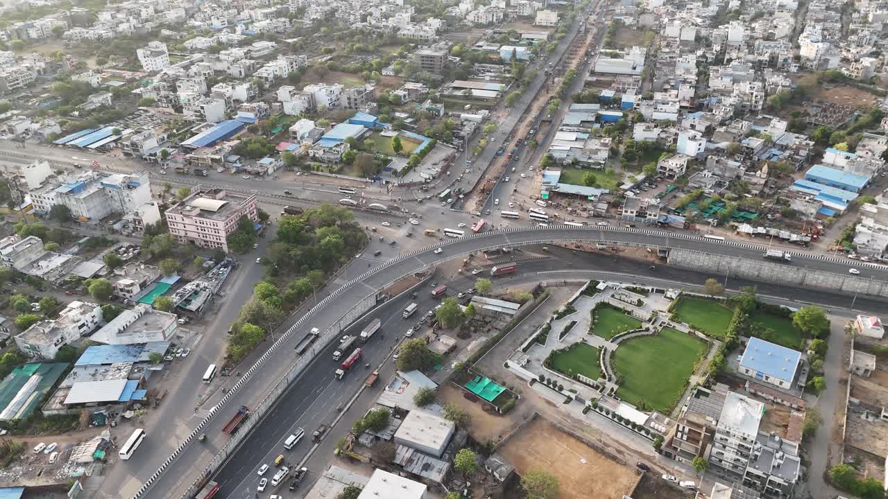 Overhead shot of Jaipur's tightly packed neighborhoods.