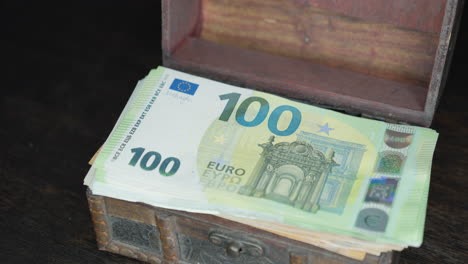 cryptocurrencies in the form of coins on a pack of euro