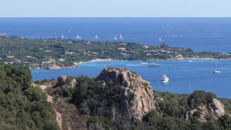 Panoramablick-Auf-Den-Langen-Strand-In-Sardinien,-Italien