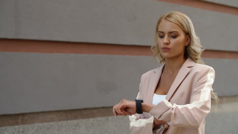 portrait of woman walking in outdoor