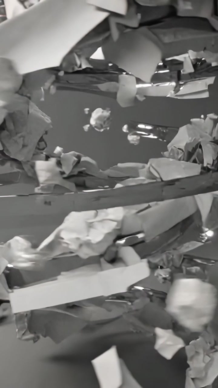 Dynamic Monochrome Background with Falling Crumpled Paper
