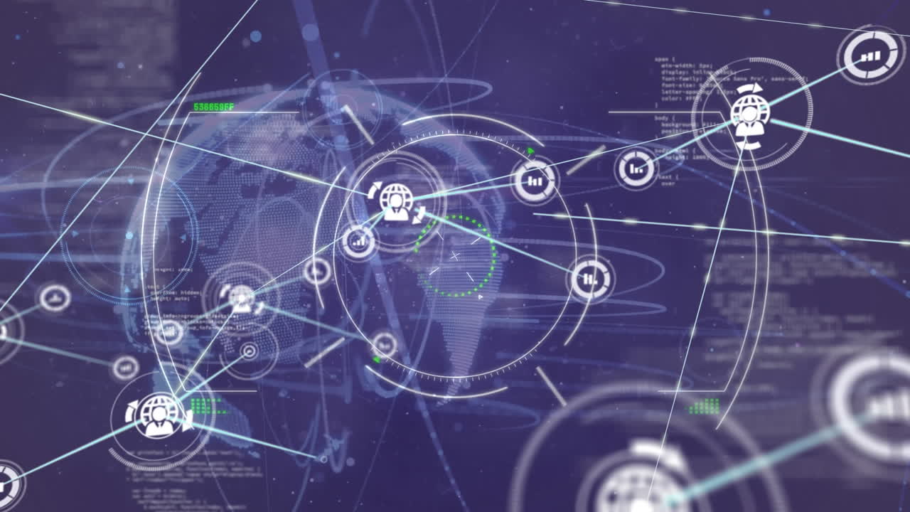 animación de la red de conexiones en todo el mundo