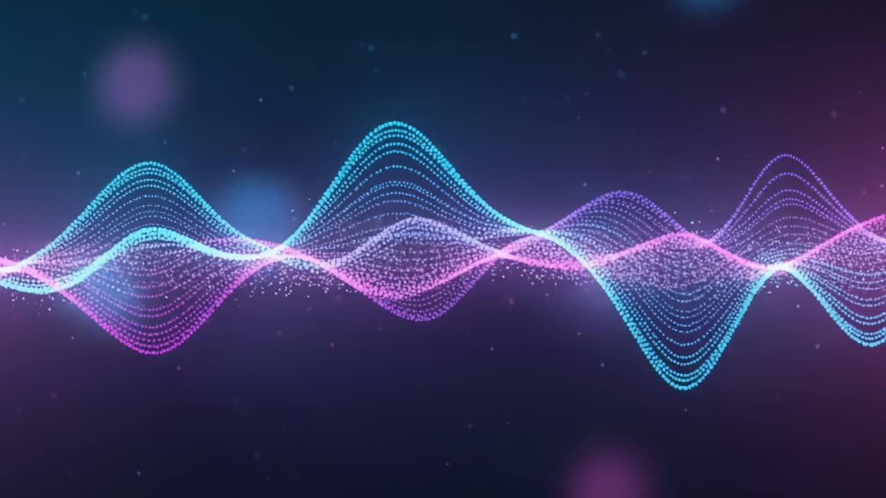 A Stunning Visualization of Sound Waves in Vibrant Colors, Capturing the Elegance and Beauty of Audio Frequencies Flowing through a Dark Background