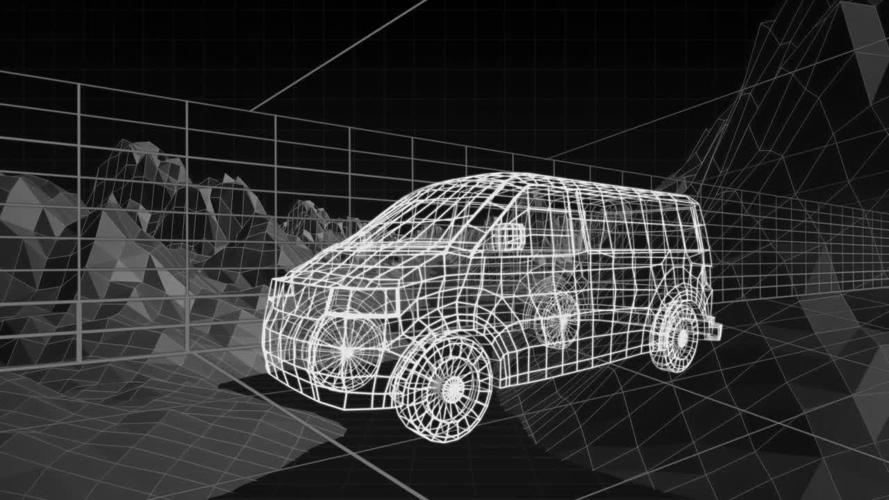 자동차의 3d 기술 도면