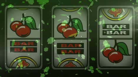 Animation-of-jackpot-with-three-American-dollar-symbols-on-a-vintage-fruit-machine-display-