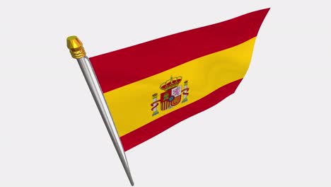 vídeo en bucle de la bandera española revoloteando en el viento, vídeo en cámara lenta de 4k, con canal alfa