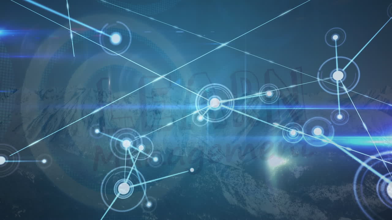 Animation of network of connections over landscape