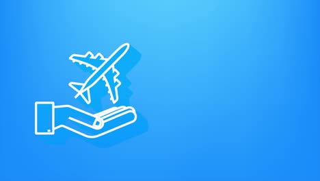 icono de mano de avión, gran diseño para cualquier propósito. avión de papel dibujado a mano. dibujo de línea continua. icono de sombra. gráficos de movimiento.