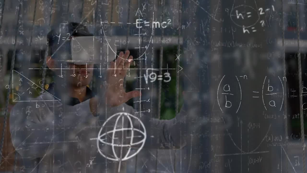 анимация математических уравнений над двухрасовым человеком с помощью vr гарнитуры