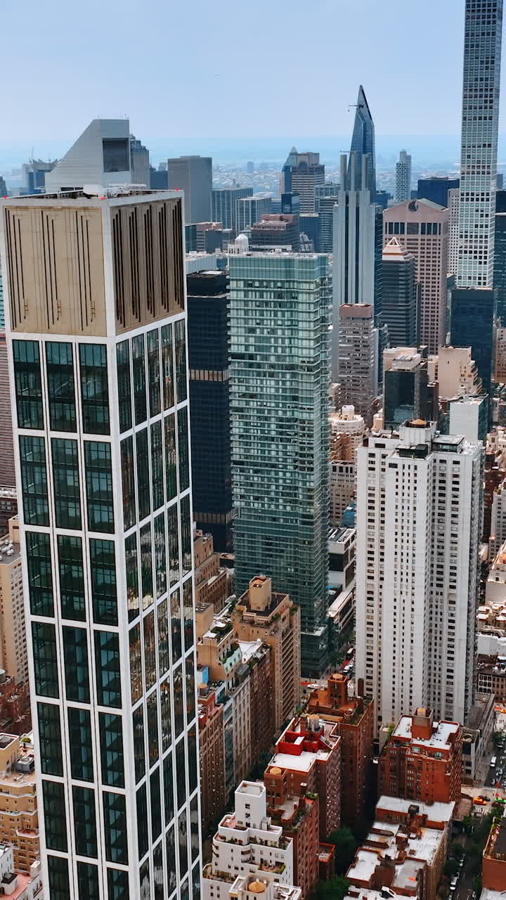 American architecture tourist landmark. New York city skylines aerial view.